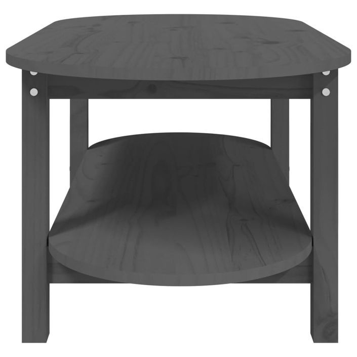 Table basse Gris 110x55x45 cm Bois massif de pin - Photo n°6