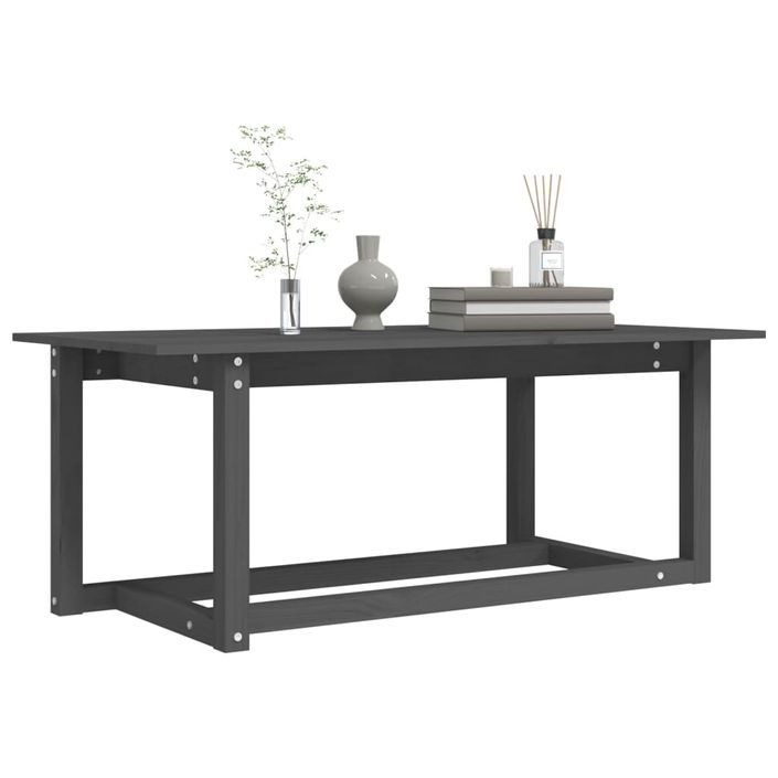 Table basse Gris 110x55x45 cm Bois massif de pin - Photo n°6