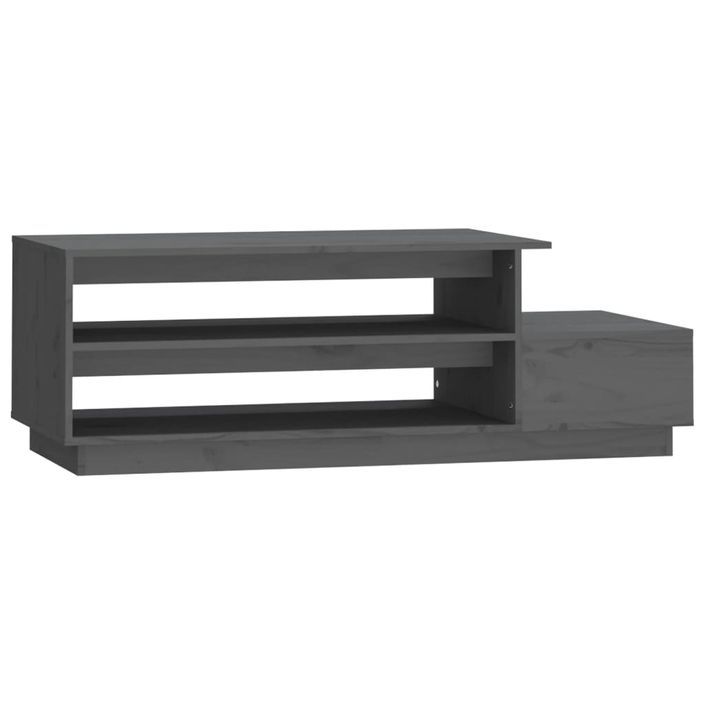 Table basse Gris 120x50x40,5 cm Bois massif de pin - Photo n°2