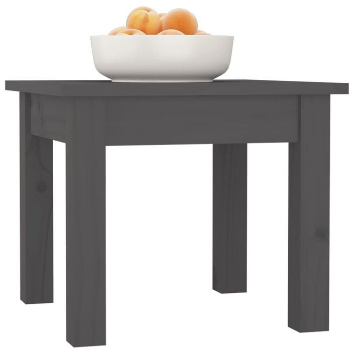 Table basse Gris 35x35x30 cm Bois massif de pin - Photo n°4