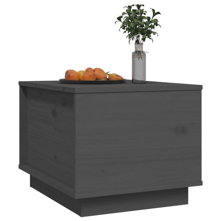 Table basse Gris 40x50x35 cm Bois massif de pin - Photo n°4