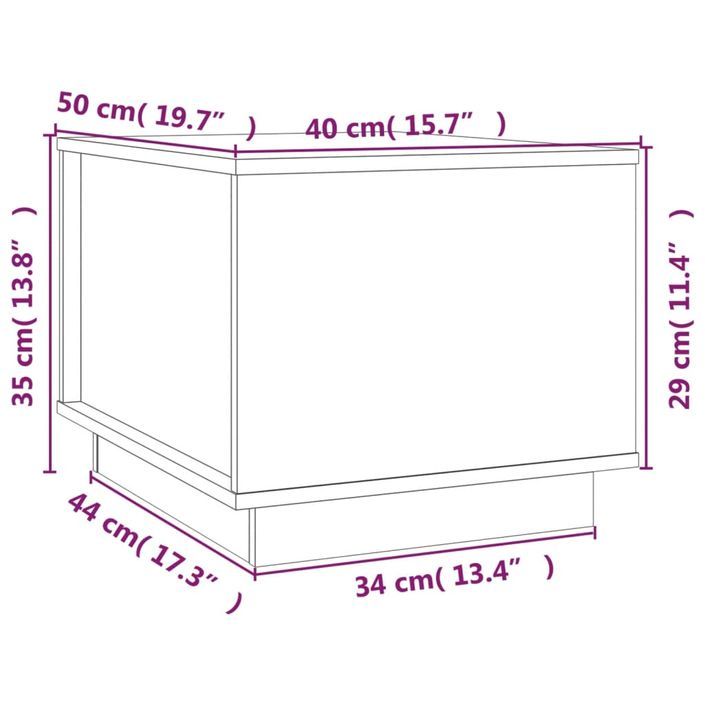 Table basse Gris 40x50x35 cm Bois massif de pin - Photo n°10