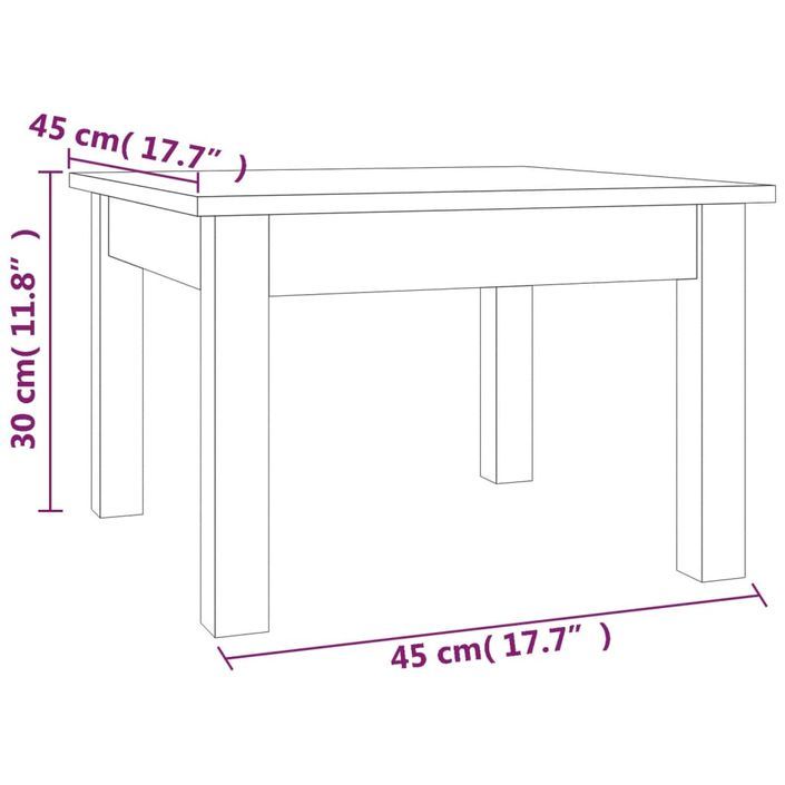 Table basse Gris 45x45x30 cm Bois massif de pin - Photo n°7