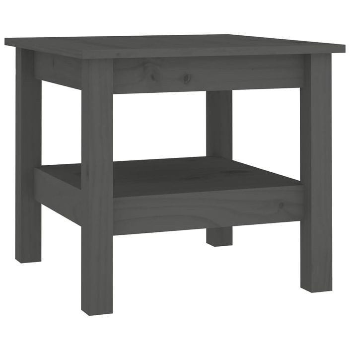 Table basse Gris 45x45x40 cm Bois massif de pin - Photo n°2