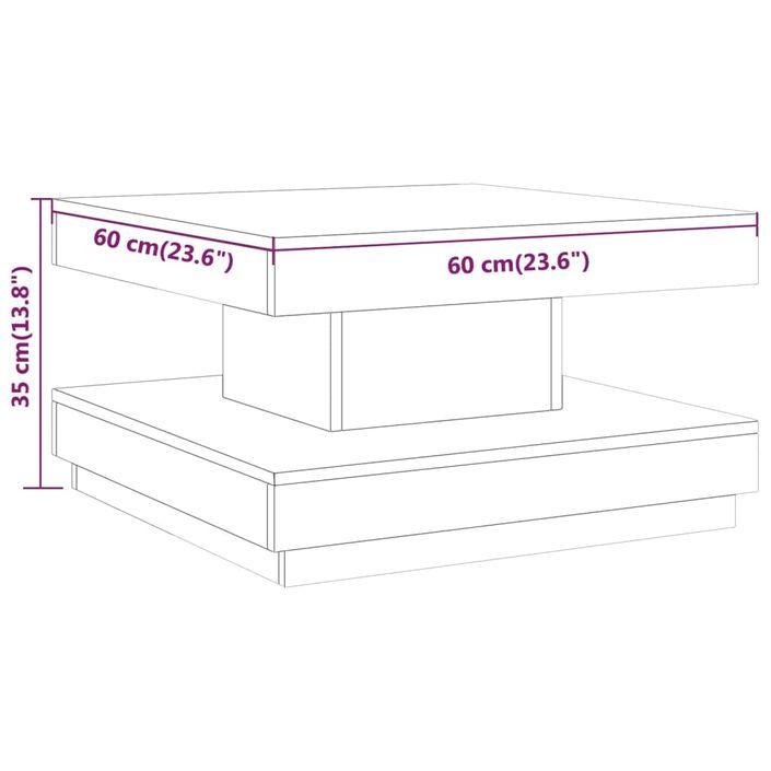 Table basse Gris 60x60x35 cm MDF - Photo n°6