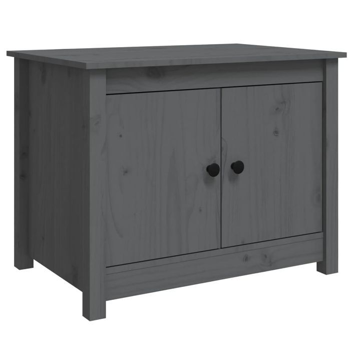 Table basse Gris 71x49x55 cm Bois massif de pin - Photo n°2