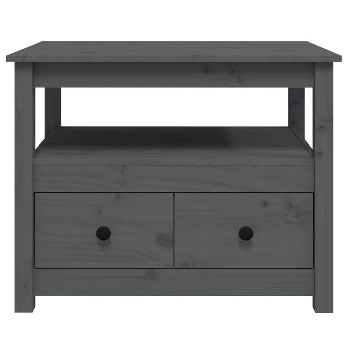 Table basse Gris 71x49x55 cm Bois massif de pin - Photo n°7