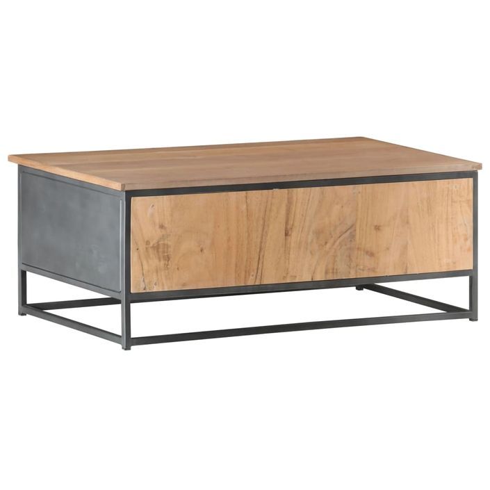 Table basse Gris 90x50x35 cm Bois d'acacia massif - Photo n°5