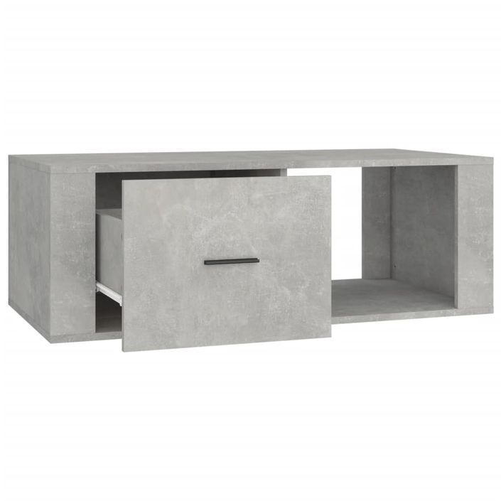 Table basse Gris béton 100x50,5x35 cm Bois d'ingénierie - Photo n°7