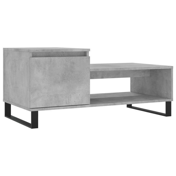 Table basse Gris béton 100x50x45 cm Bois d'ingénierie - Photo n°1