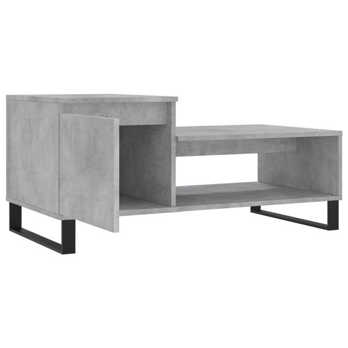 Table basse Gris béton 100x50x45 cm Bois d'ingénierie - Photo n°6