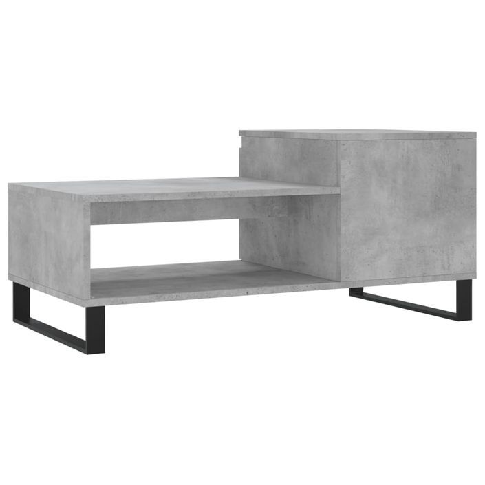 Table basse Gris béton 100x50x45 cm Bois d'ingénierie - Photo n°8