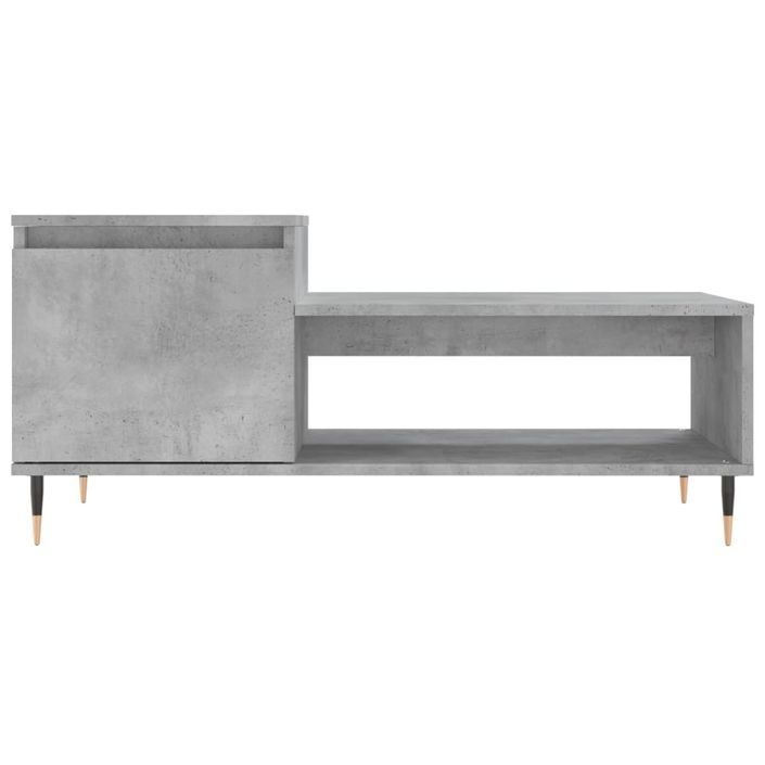 Table basse Gris béton 100x50x45 cm Bois d'ingénierie - Photo n°5