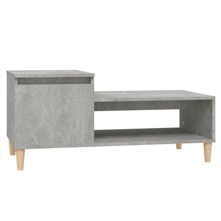 Table basse Gris béton 100x50x45 cm Bois d'ingénierie - Photo n°2