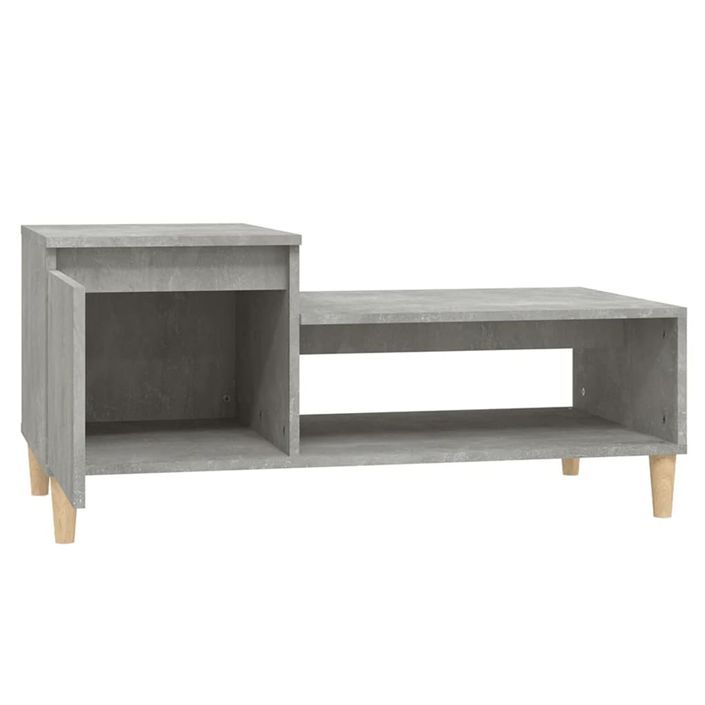 Table basse Gris béton 100x50x45 cm Bois d'ingénierie - Photo n°6