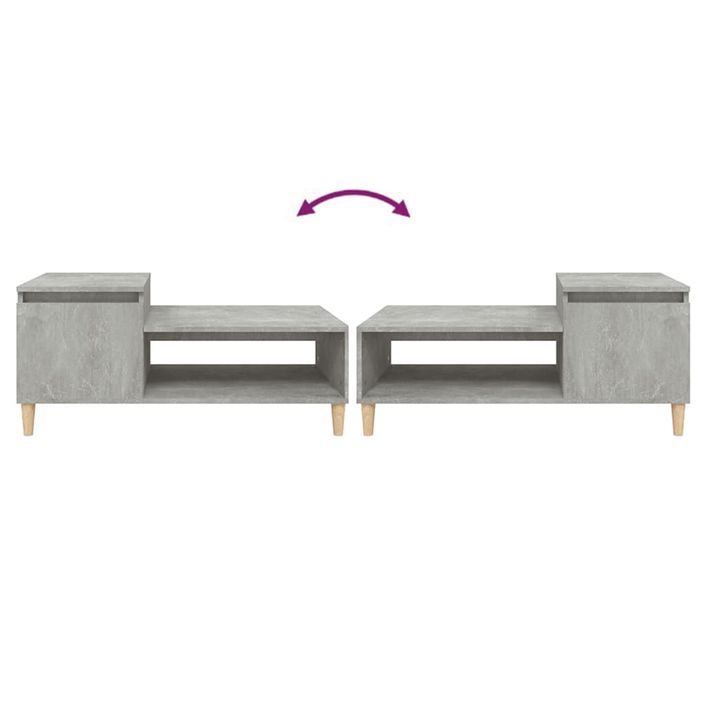 Table basse Gris béton 100x50x45 cm Bois d'ingénierie - Photo n°8