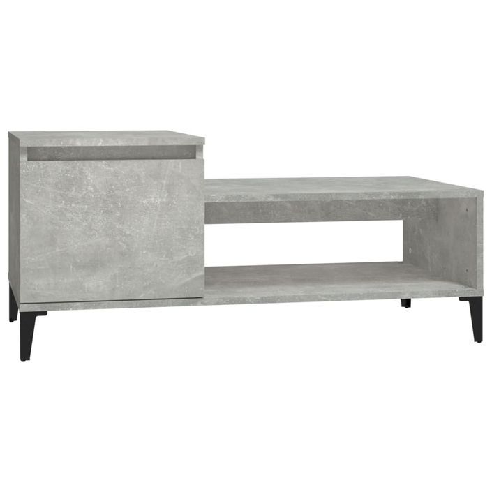 Table basse Gris béton 100x50x45 cm Bois d'ingénierie - Photo n°2