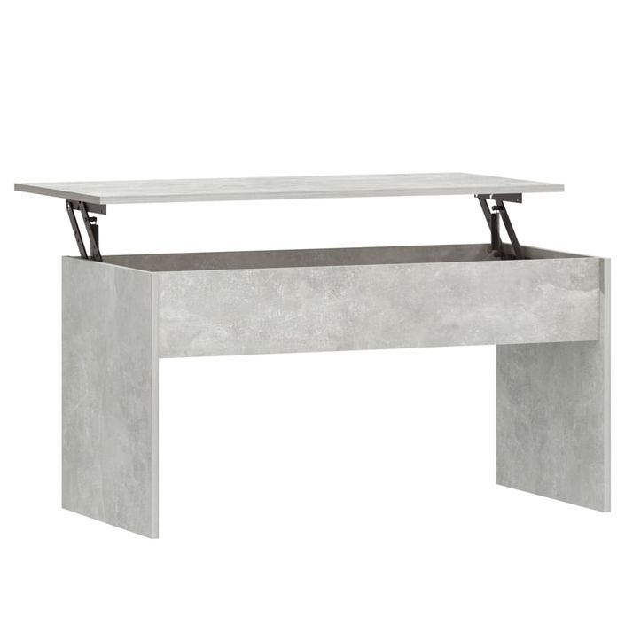 Table basse Gris béton 102x50,5x52,5 cm Bois d'ingénierie - Photo n°2