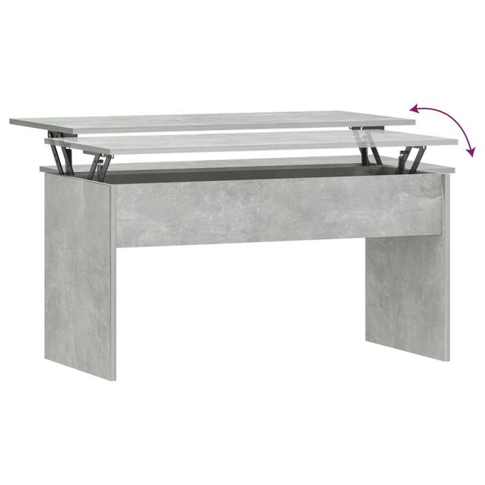 Table basse Gris béton 102x50,5x52,5 cm Bois d'ingénierie - Photo n°6