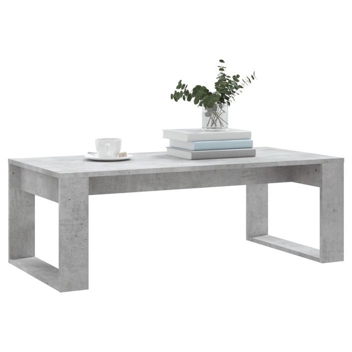 Table basse gris béton 102x50x35 cm bois d'ingénierie - Photo n°3