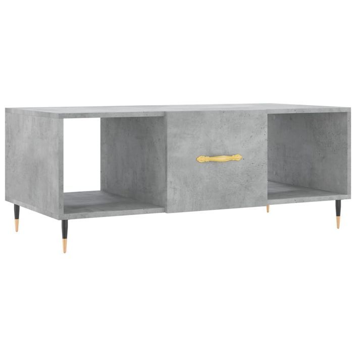 Table basse gris béton 102x50x40 cm bois d'ingénierie - Photo n°2