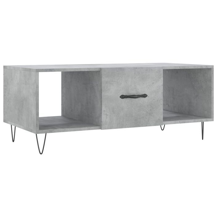 Table basse gris béton 102x50x40 cm bois d'ingénierie - Photo n°1