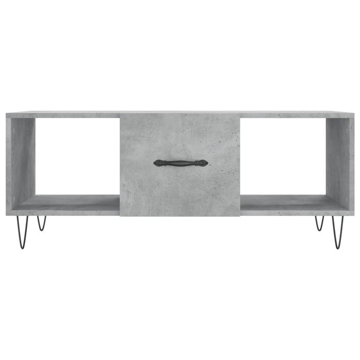 Table basse gris béton 102x50x40 cm bois d'ingénierie - Photo n°5