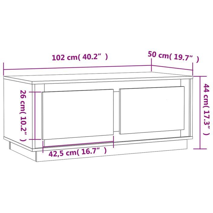 Table basse gris béton 102x50x44 cm bois d'ingénierie - Photo n°10