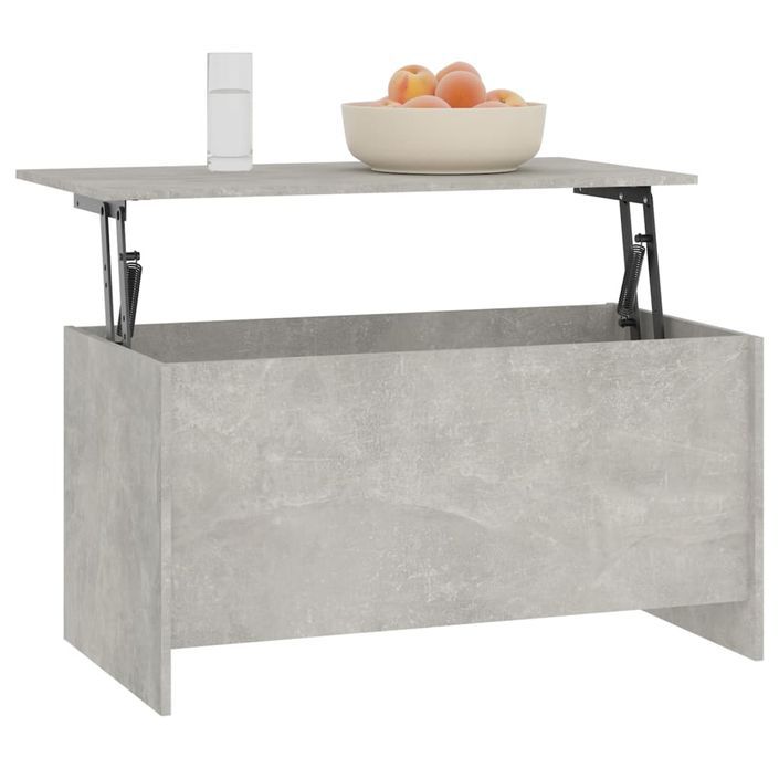 Table basse Gris béton 102x55,5x52,5 cm Bois d'ingénierie - Photo n°7