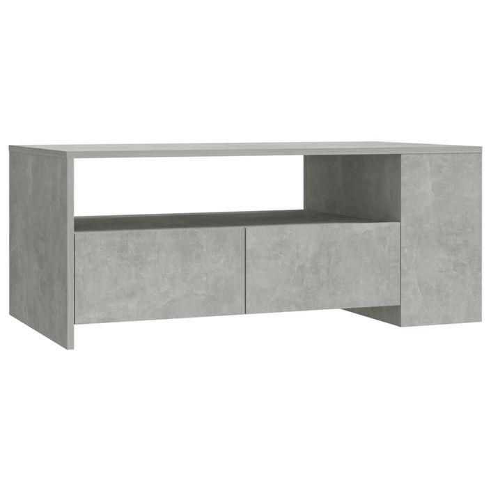 Table basse Gris béton 102x55x42 cm Bois d'ingénierie - Photo n°1