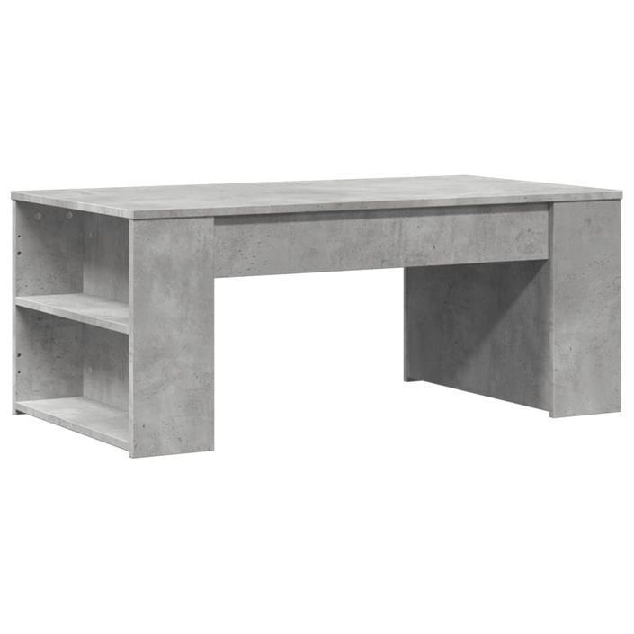 Table basse gris béton 102x55x42 cm bois d'ingénierie - Photo n°2