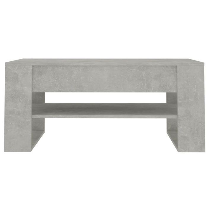 Table basse Gris béton 102x55x45 cm Bois d'ingénierie - Photo n°3