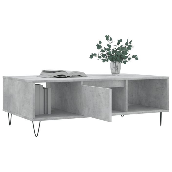 Table basse gris béton 104x60x35 cm bois d'ingénierie - Photo n°4