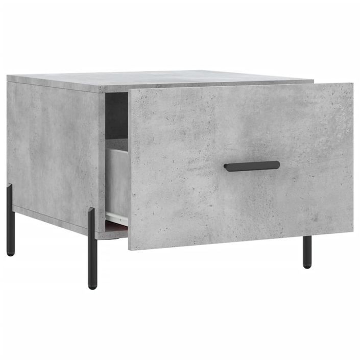 Table basse gris béton 50x50x40 cm bois d'ingénierie - Photo n°6