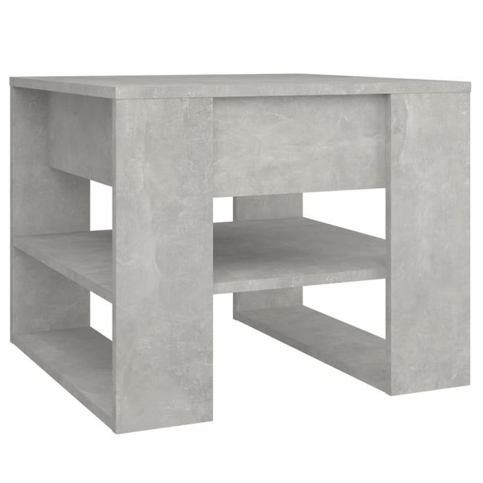 Table basse gris béton 55,5x55x45 cm bois d'ingénierie - Photo n°2