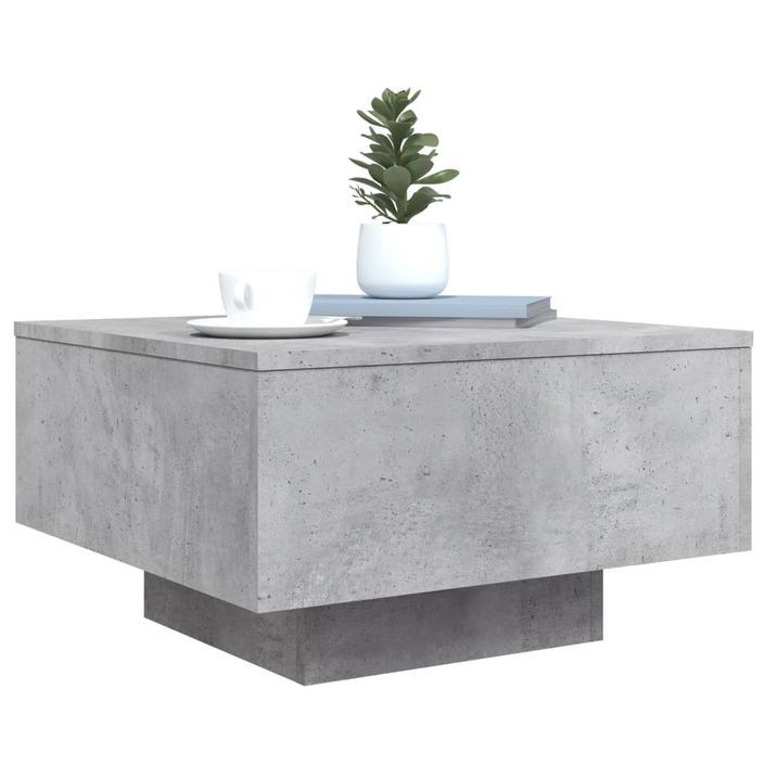 Table basse gris béton 55x55x31 cm bois d'ingénierie - Photo n°4