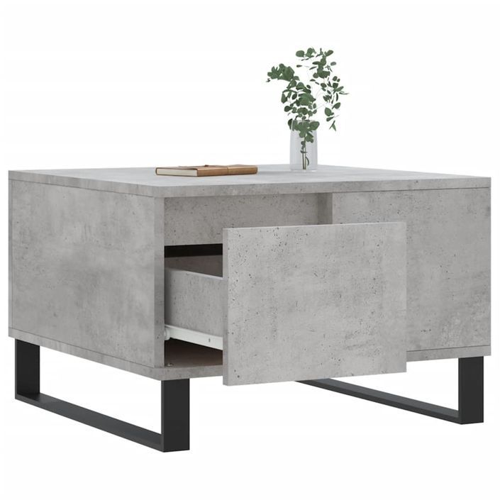 Table basse gris béton 55x55x36,5 cm bois d'ingénierie - Photo n°4