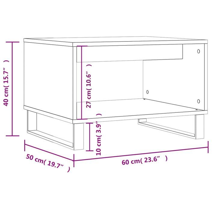 Table basse gris béton 60x50x40 cm bois d'ingénierie - Photo n°9