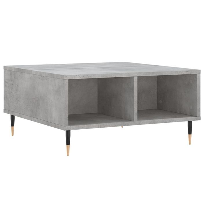 Table basse gris béton 60x60x30 cm bois d'ingénierie - Photo n°1