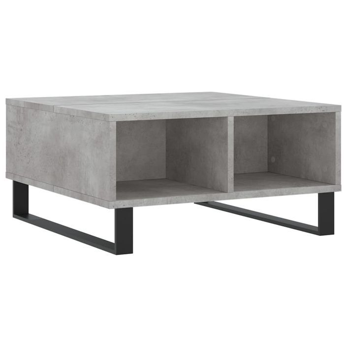 Table basse gris béton 60x60x30 cm bois d'ingénierie - Photo n°1