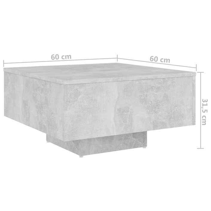 Table basse Gris béton 60x60x31,5 cm - Photo n°6