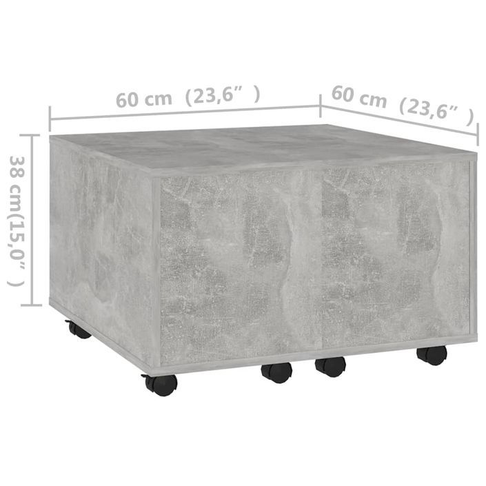 Table basse Gris béton 60x60x38 cm - Photo n°8