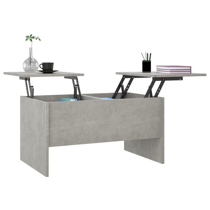 Table basse Gris béton 80x50x42,5 cm Bois d'ingénierie - Photo n°4