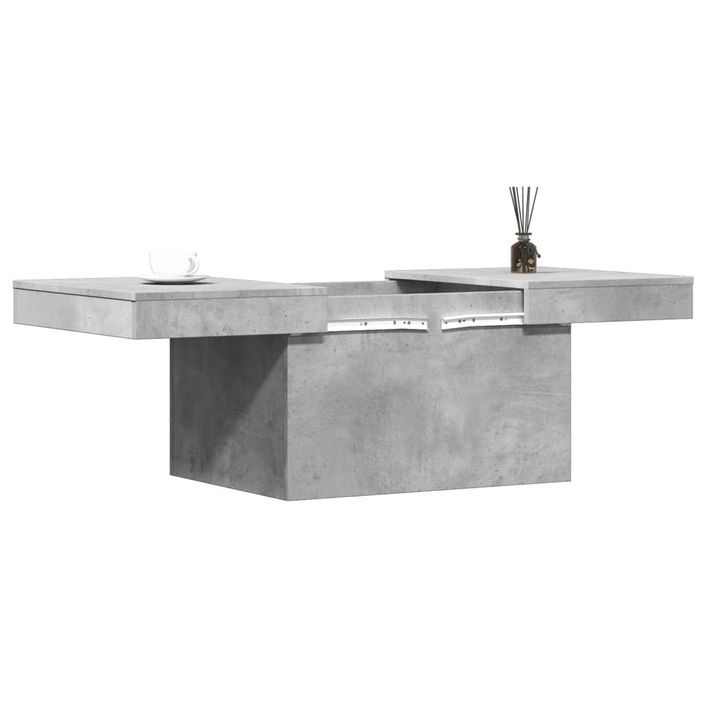 Table basse gris béton 80x55x40 cm bois d'ingénierie - Photo n°4