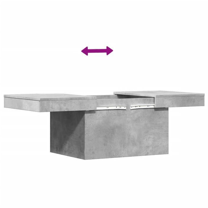 Table basse gris béton 80x55x40 cm bois d'ingénierie - Photo n°9