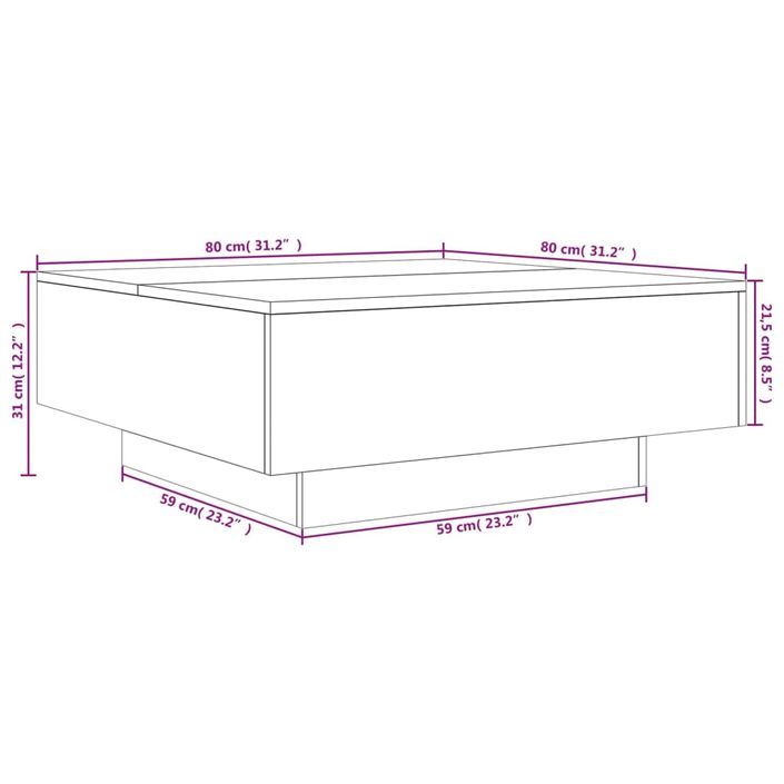 Table basse gris béton 80x80x31 cm bois d'ingénierie - Photo n°10