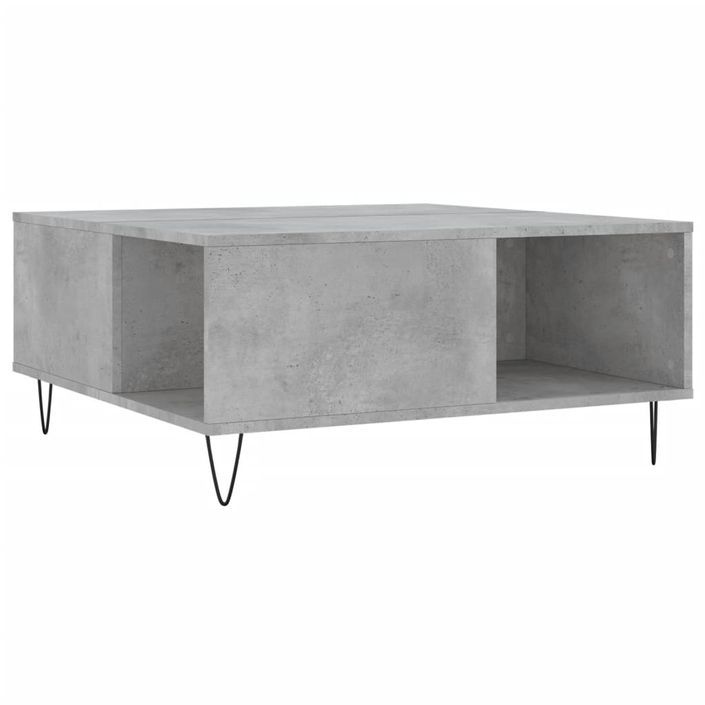 Table basse gris béton 80x80x36,5 cm bois d'ingénierie - Photo n°2