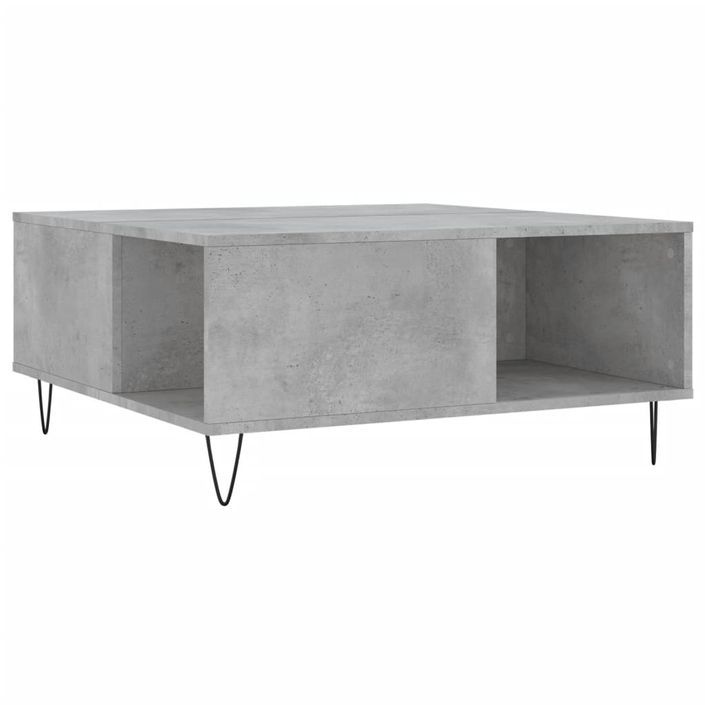 Table basse gris béton 80x80x36,5 cm bois d'ingénierie - Photo n°1