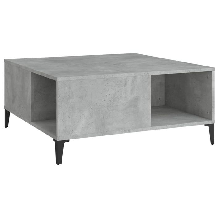 Table basse gris béton 80x80x36,5 cm bois d'ingénierie - Photo n°2