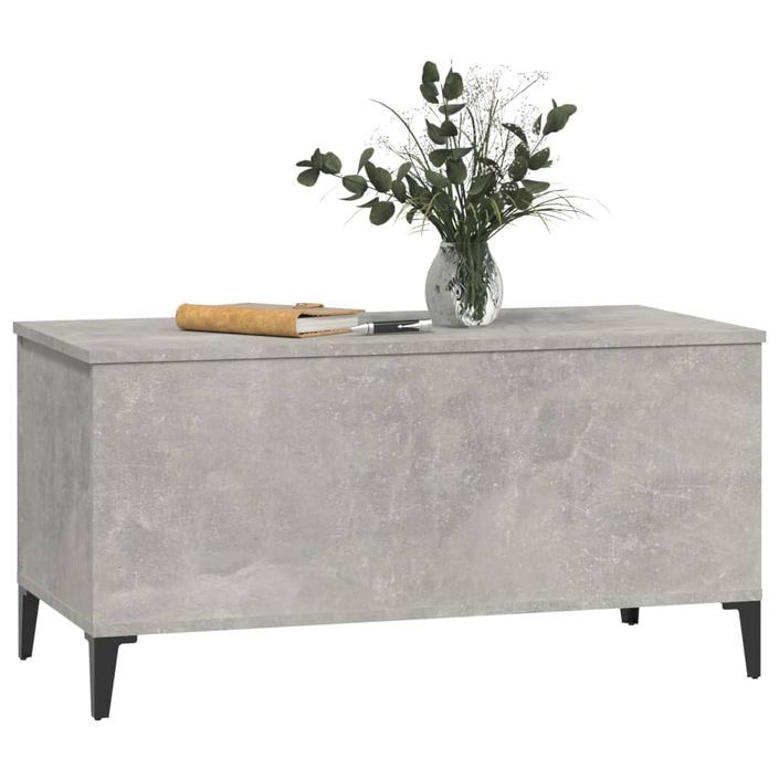 Table basse Gris béton 90x44,5x45 cm Bois d'ingénierie - Photo n°4